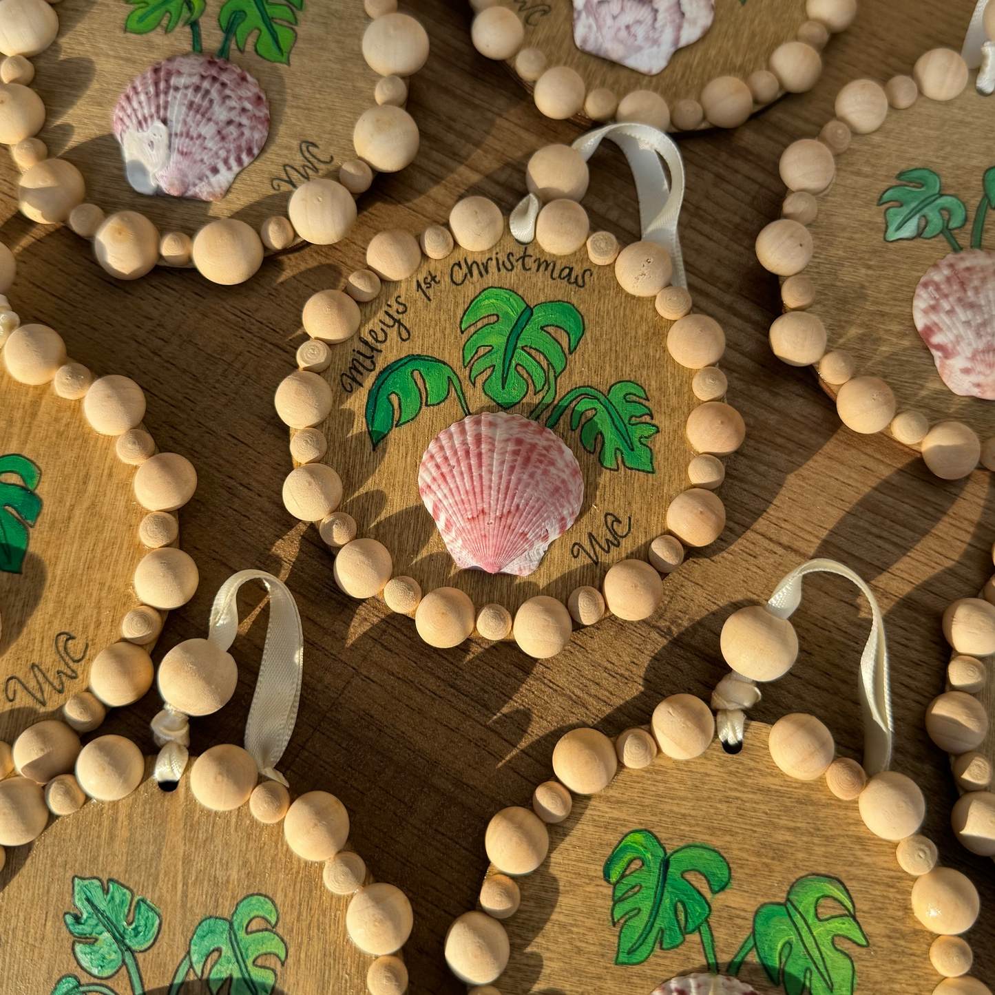 Monstera Seashell Ornament